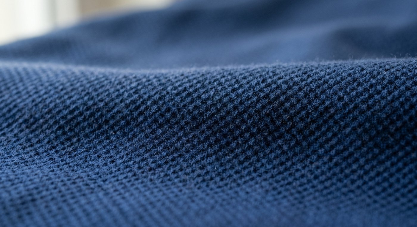 Bề mặt vải cá sấu Cotton với mắt dệt hình thoi sắc nét và chất vải mềm mịn
