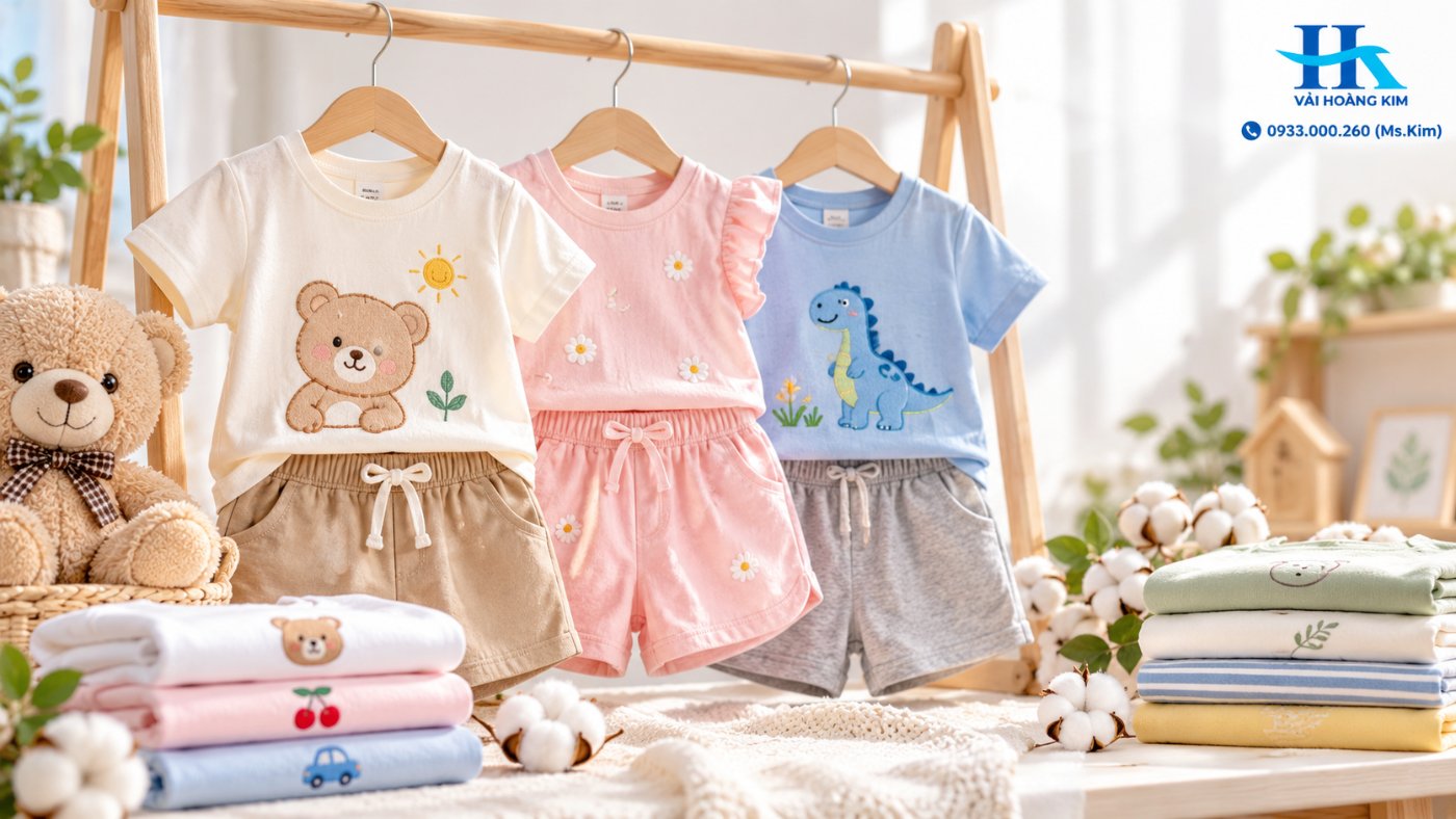 Vải may quần áo trẻ em hot nhất 2026