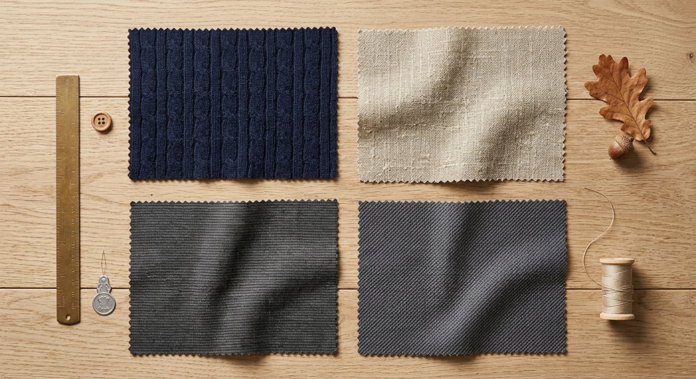 Cận cảnh bề mặt chất liệu Vải Cotton, Vải Linen, Vải Tici và Vải Cá Mập may thời trang thu đông nam