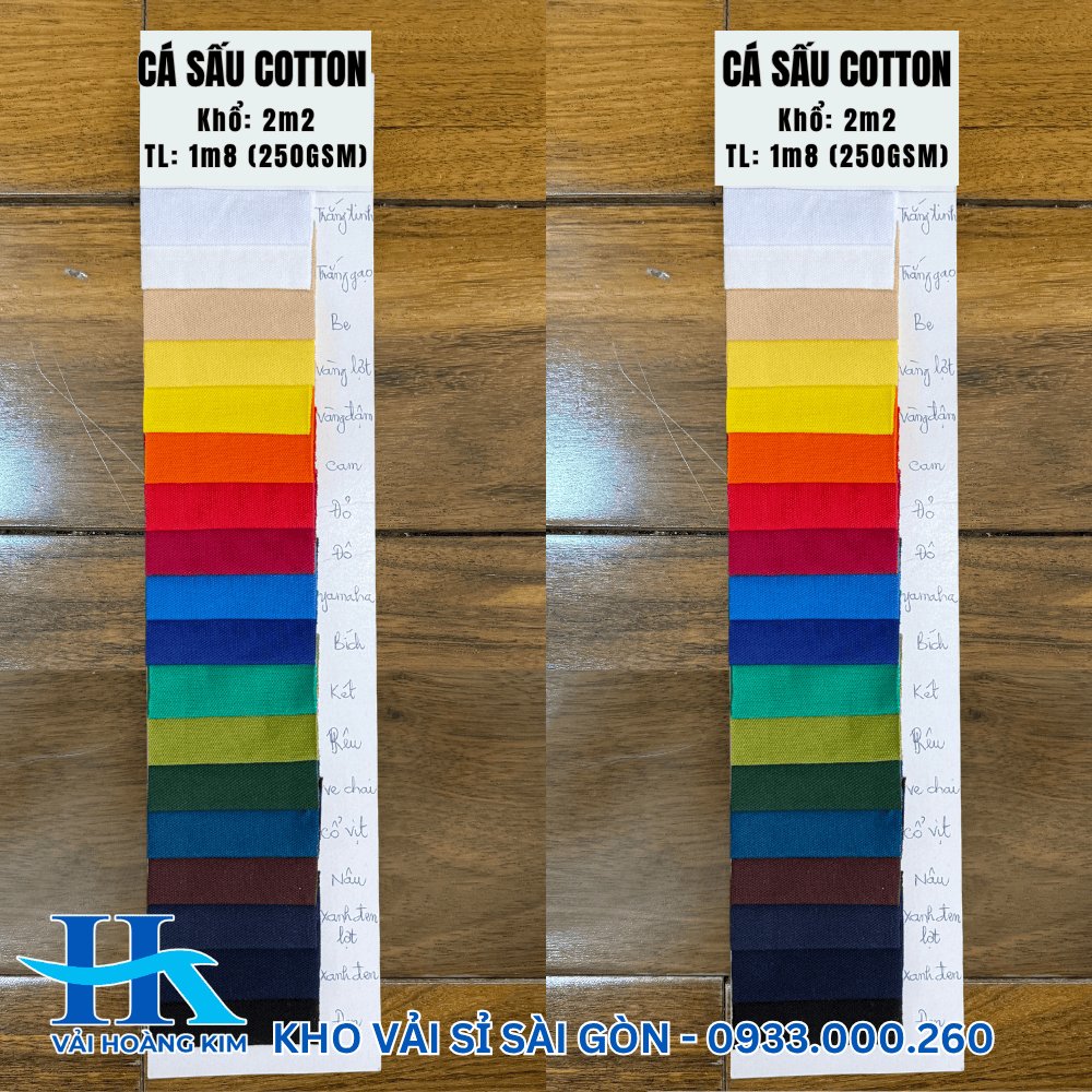 Bảng màu vải cá sấu Cotton