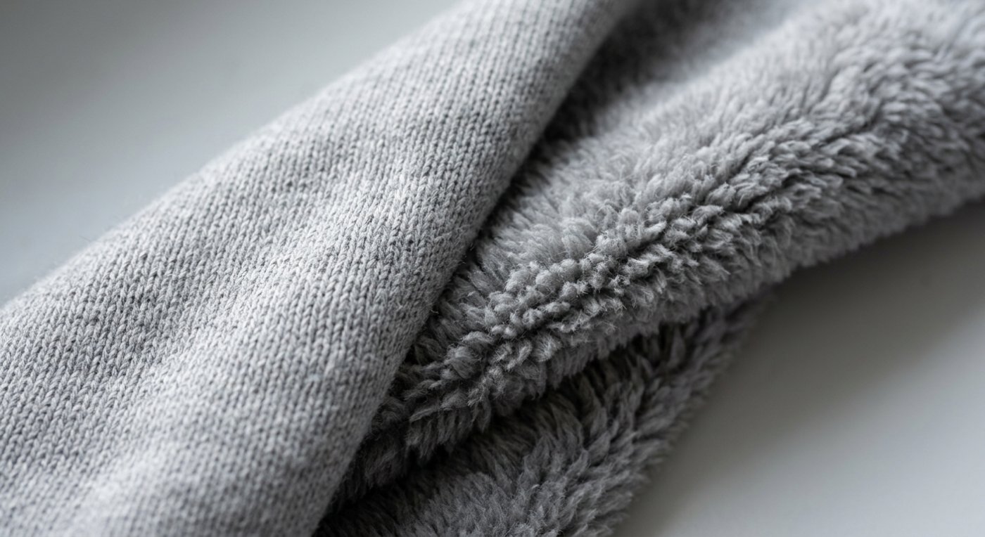 Cận cảnh chất liệu vải nỉ bông dày dặn dùng cho sản xuất áo hoodie