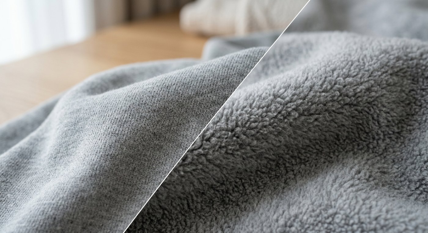 Cận cảnh chất liệu vải nỉ bông dày dặn dùng cho sản xuất áo hoodie